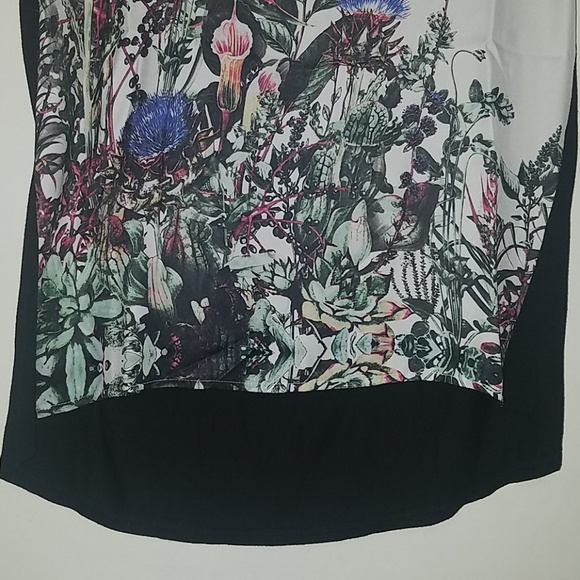 Black Catherine Malandrino Floral Blouse - Picture 2 of 4